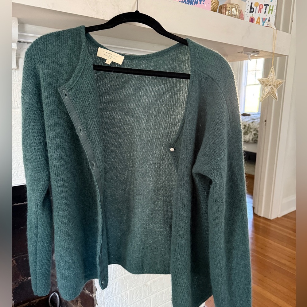 Sezane Teal Gaspard Cardigan - Picture 4 of 13